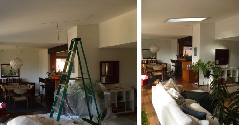 Livingroom with new skylight